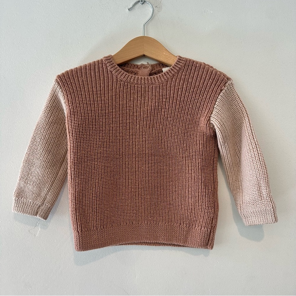 H&M 100% Wool Colorblock Knit Sweater Baby 6-9M
